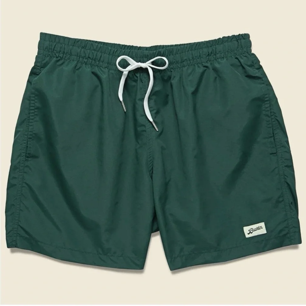 Bather Men’s Solid Swim Trunks Pine Green Size XXL
